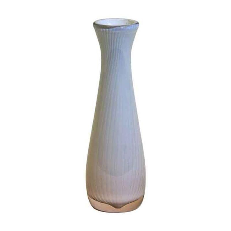 Norvégien Vase en verre blanc vintage Ariel par Hermann Bongard, Norvège, 1956 en vente