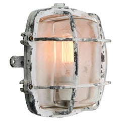 White Vintage Industrial Clear Glass Wall Lamps Scones