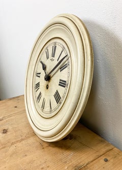 White Vintage Iron Clock From Kienzle, 1930s