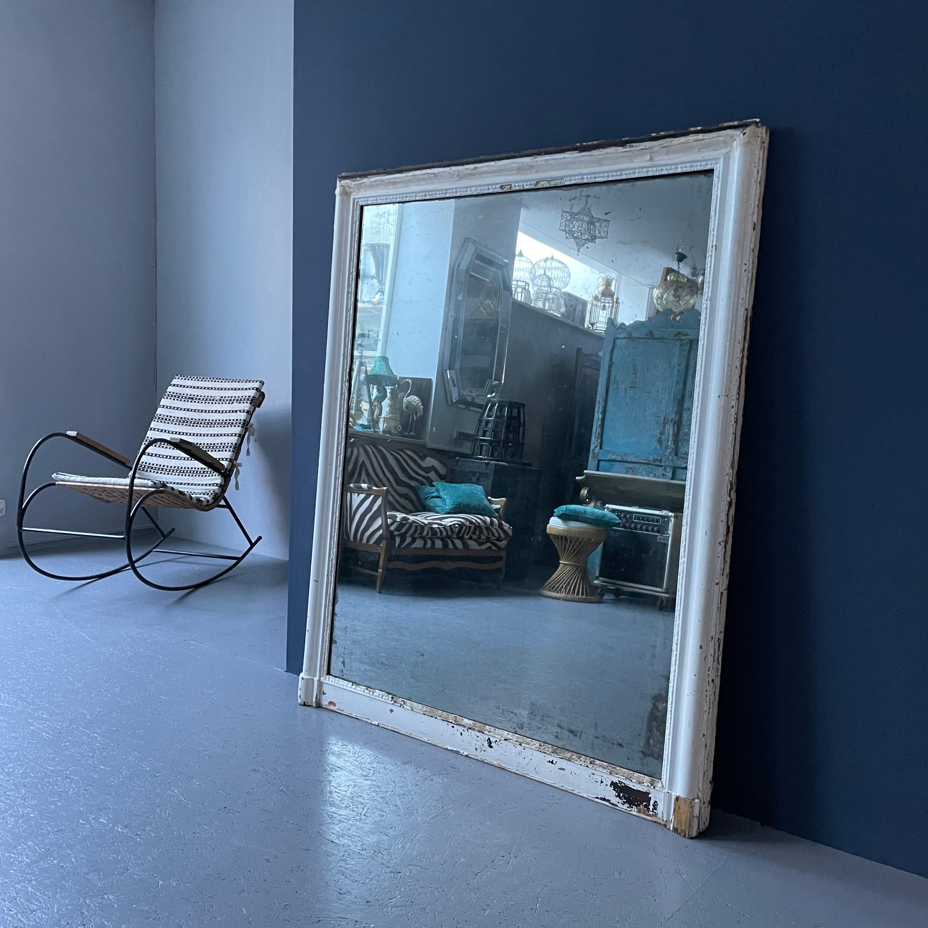 Square wooden frame mirror