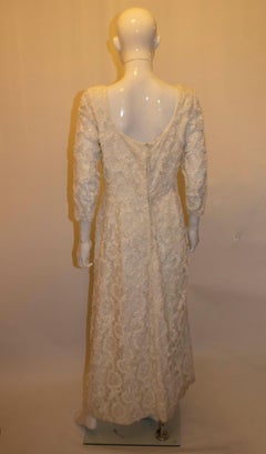 White Vintage Ribbon Work Dress