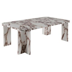 White Viola Marble Rectangular Coffee Table