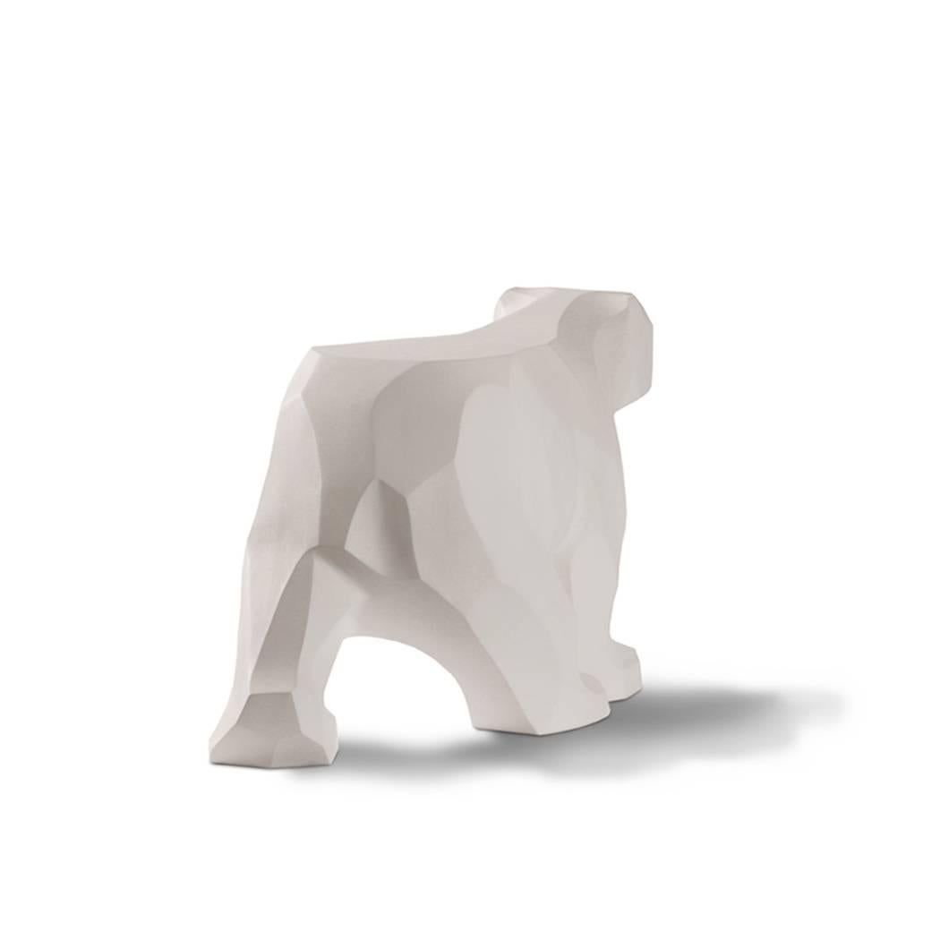 Post-Modern White Walking Bear Side or End Table Contemporary Handmade Hydrostone Sculptural For Sale