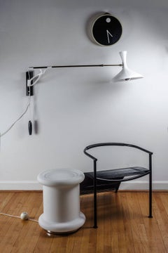 White Wall Lamp in Metal and Brass Attributed to Louis Kalff, Germany, 1950s