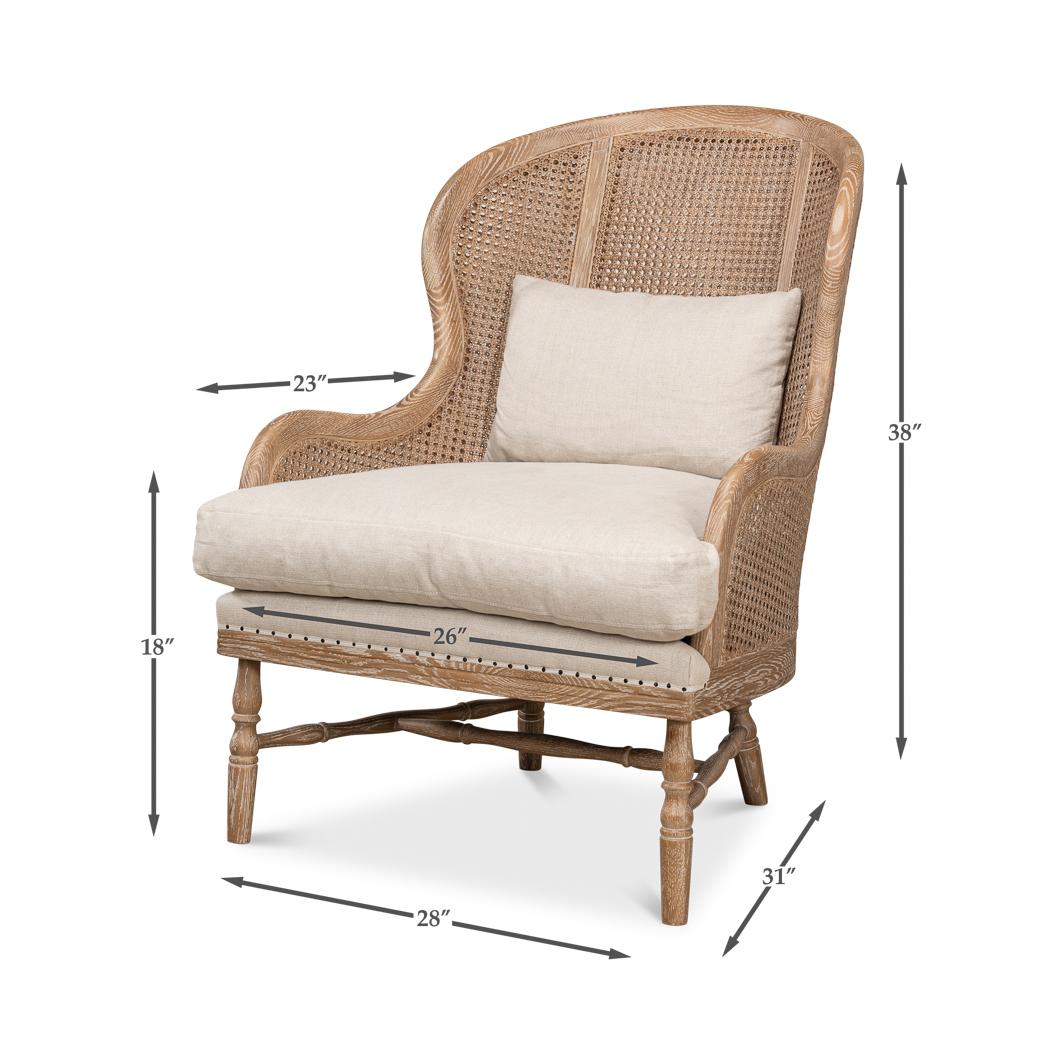 Poltrona in Oak francese con lavaggio a bianco in vendita 4