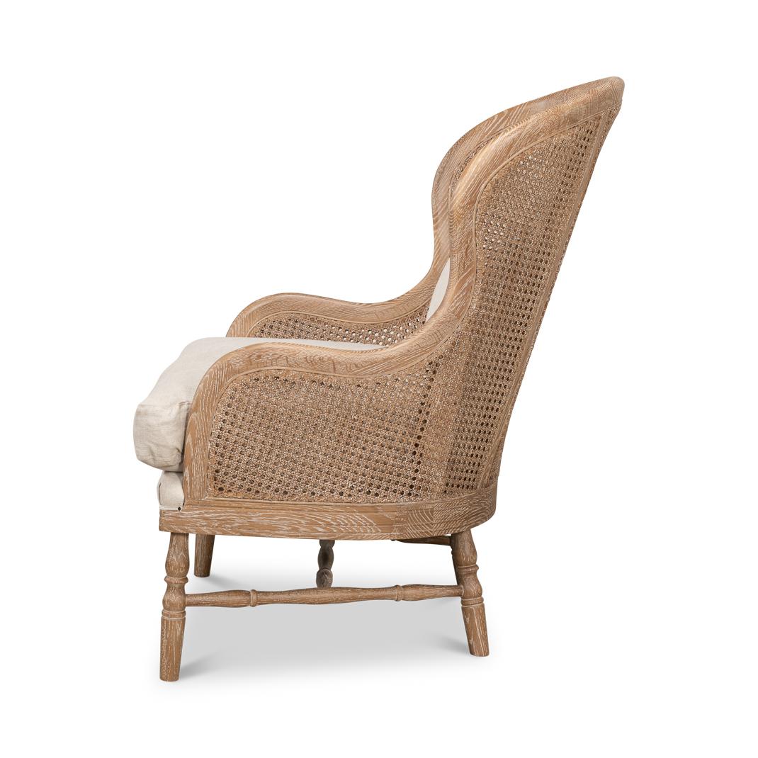 Stile provenzale Poltrona in Oak francese con lavaggio a bianco in vendita