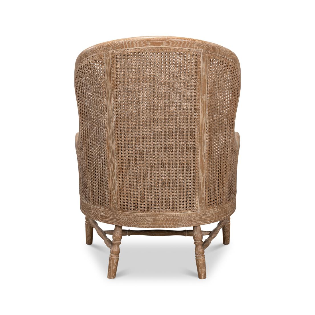 Asiatico Poltrona in Oak francese con lavaggio a bianco in vendita