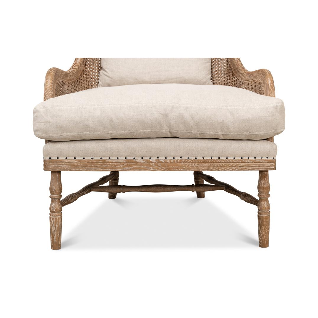 XXI secolo e contemporaneo Poltrona in Oak francese con lavaggio a bianco in vendita