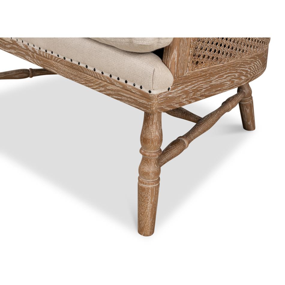 Poltrona in Oak francese con lavaggio a bianco in vendita 2