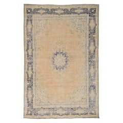 White Wash Hand Knotted Sheared Thin Vintage Kerman Rug White Wash Hand Knotted Sheared Thin Vintage Kerman Rug