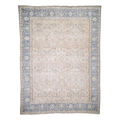 White Wash Kerman All-Over Design Pure Wool HandKnotted Oriental Rug