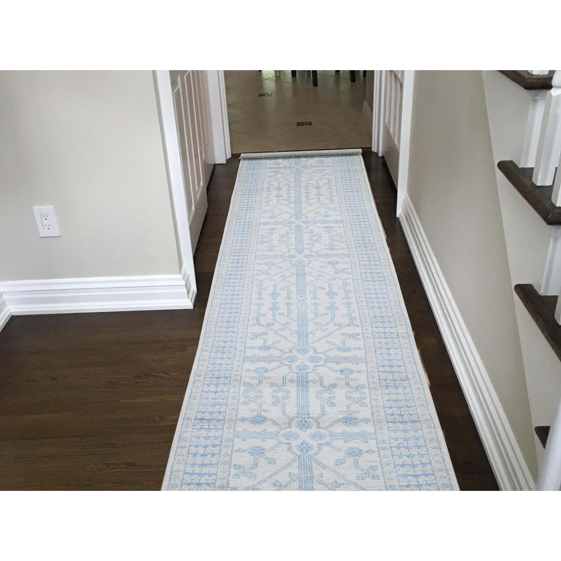 This is a truly genuine one of a kind white wash Khotan with pomegranate design hand knotted rug. It has been knotted for months and months in the centuries-old Persian weaving craftsmanship techniques by expert artisans.
Primary materials: