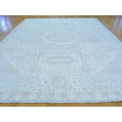 White Wash Mamluk Pure Wool Hand Knotted Oriental Rug