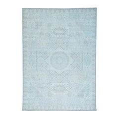 White Wash Mamluk Pure Wool Hand Knotted Oriental Rug