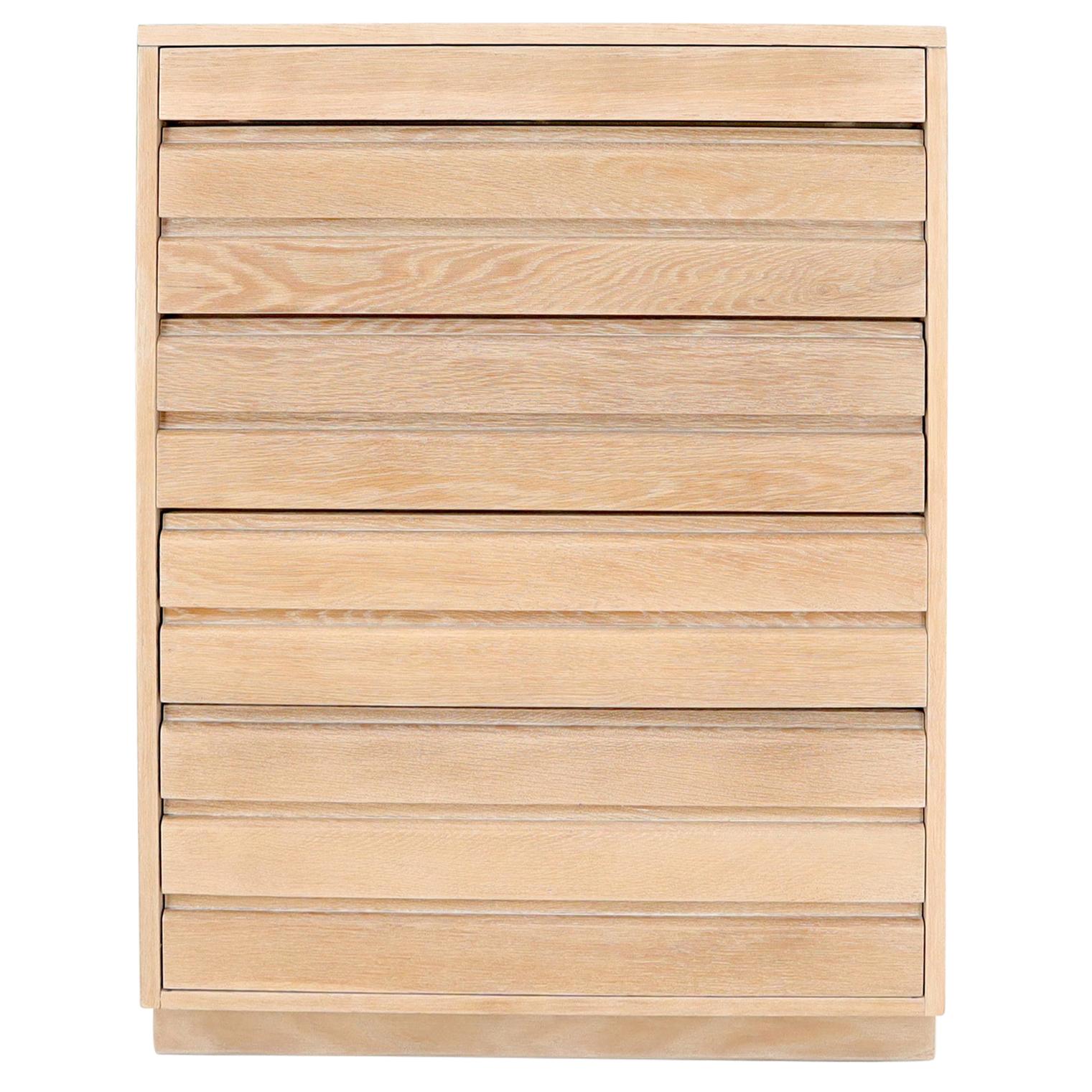 Cerused Oak MidCentury Modern Long Dresser For Sale at 1stDibs