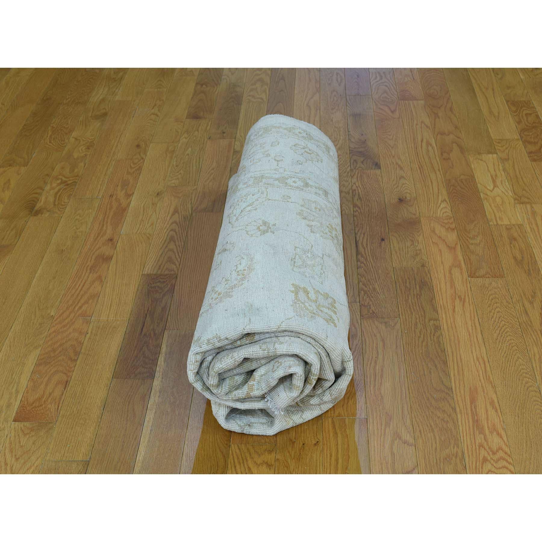 White Wash Peshawar Hand Knotted Pure Wool Oriental Rug 3