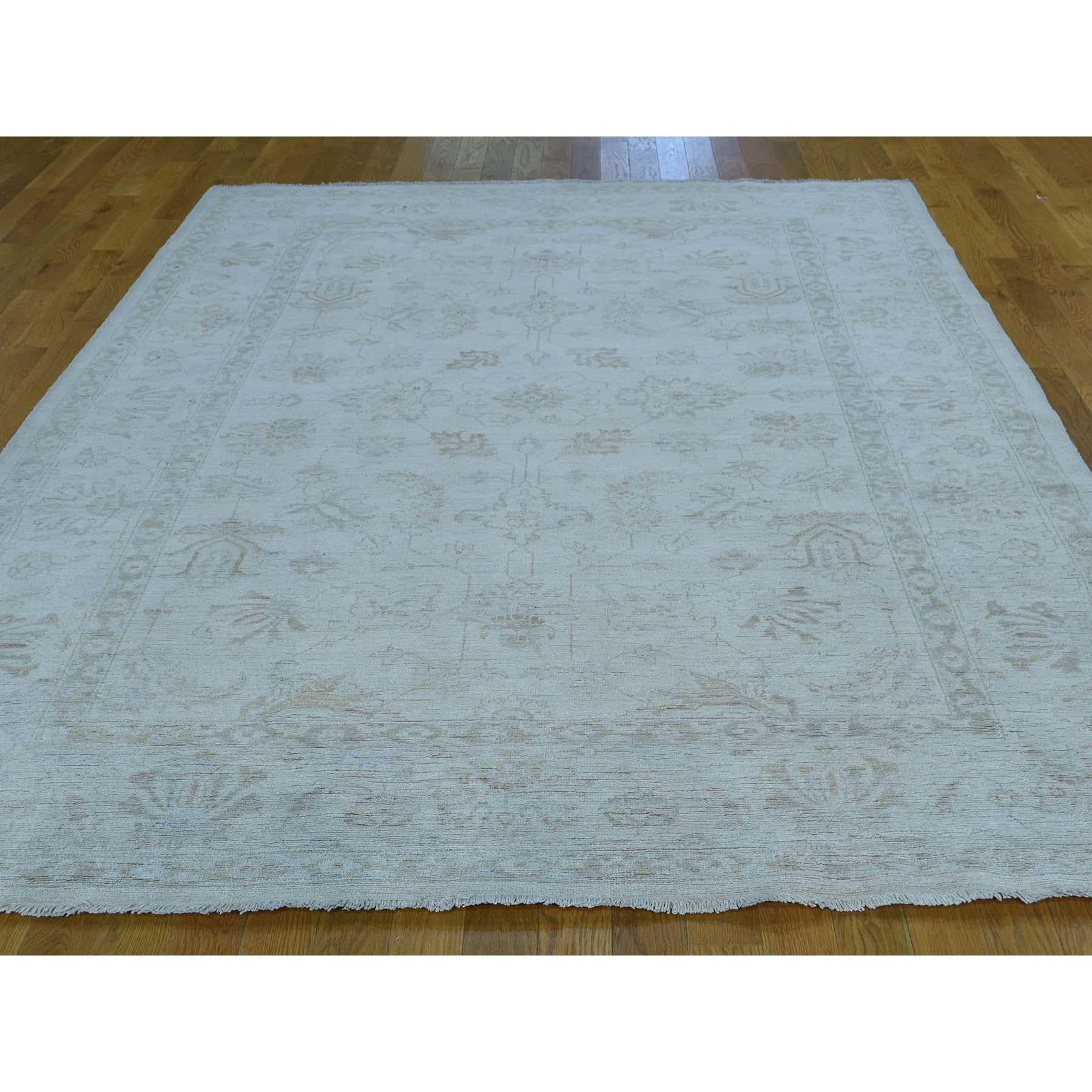 This is a truly genuine one-of-a-kind white wash Peshawar hand knotted pure wool Oriental rug. It has been knotted for months and months in the centuries-old Persian weaving craftsmanship techniques by expert artisans. Measures: 6'4