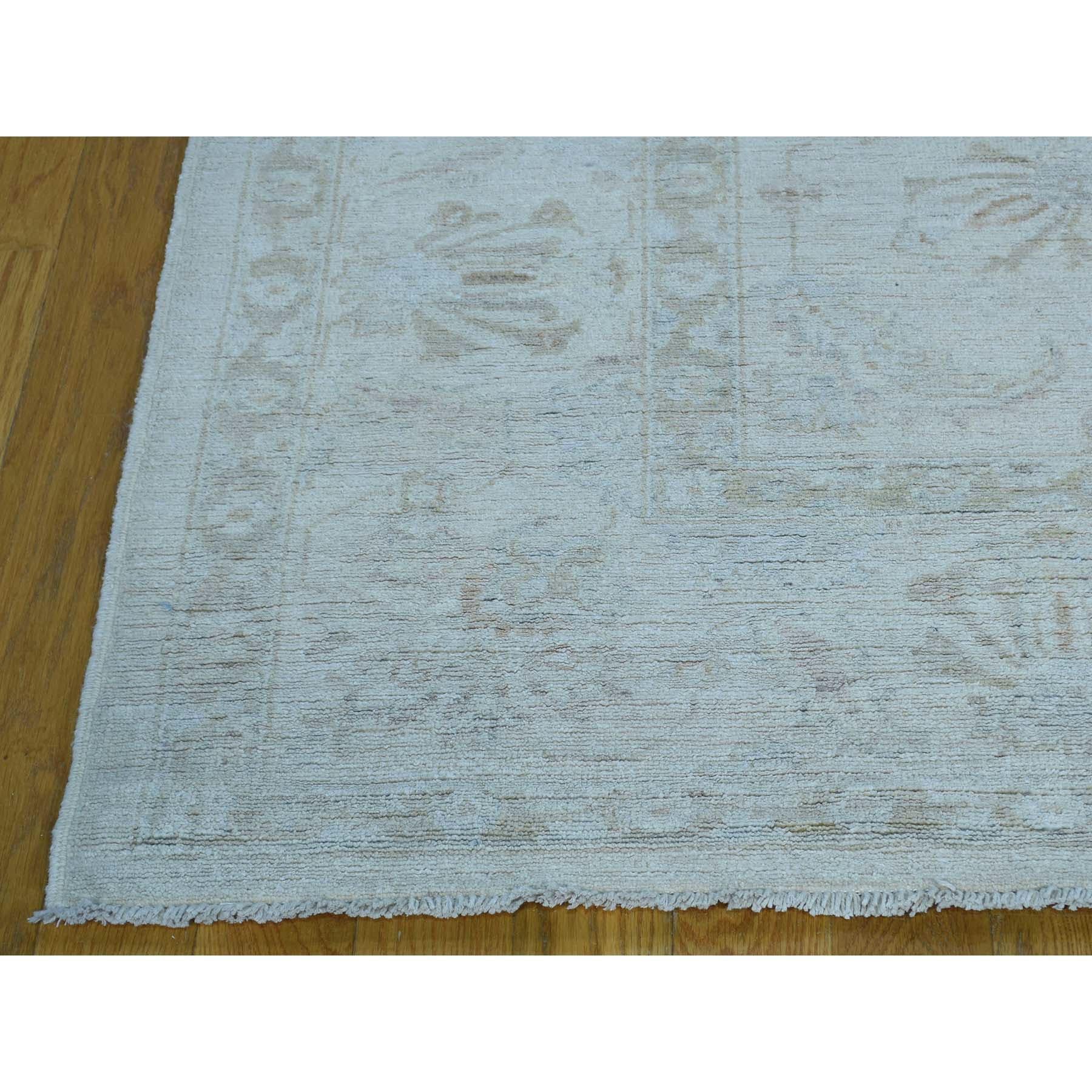 Hand-Knotted White Wash Peshawar Hand Knotted Pure Wool Oriental Rug