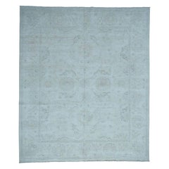 White Wash Peshawar Hand Knotted Pure Wool Oriental Rug