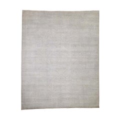 White Wash Peshawar Mamluk Design Hand Knotted Pure Wool Oriental Rug