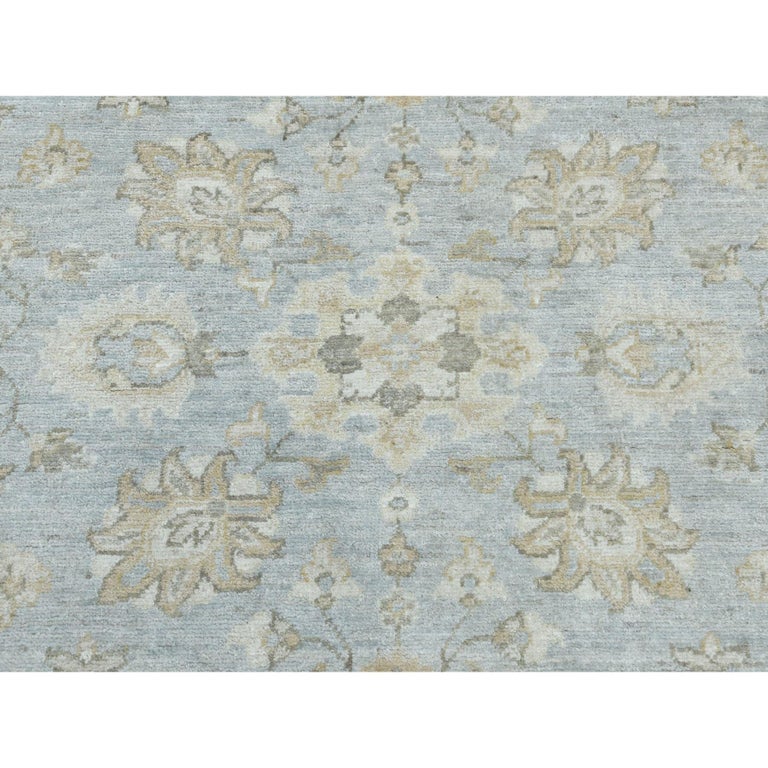 White Wash Peshawar Pure Wool Hand Knotted Oriental Rug at 1stDibs