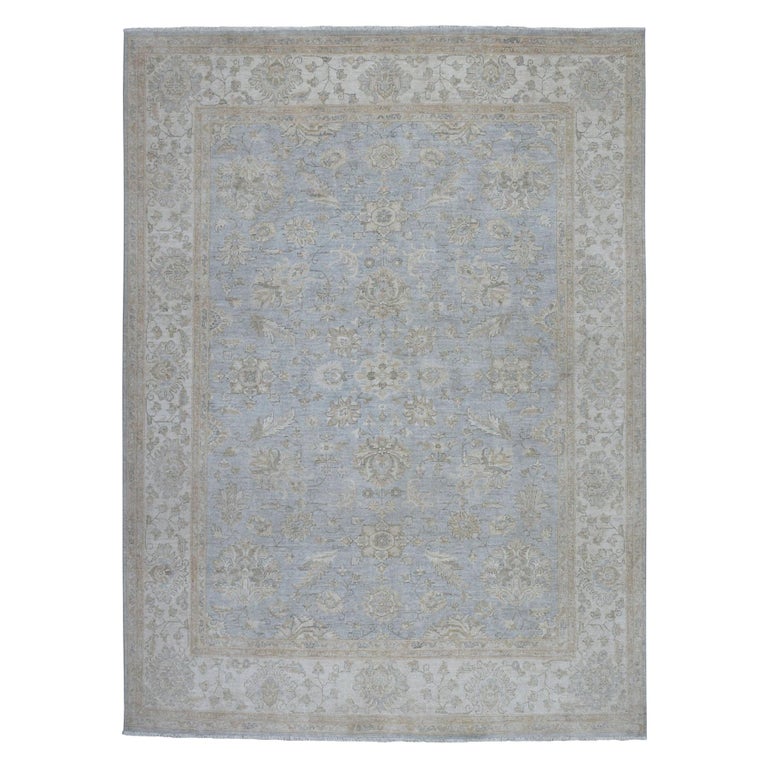 White Wash Peshawar Pure Wool Hand Knotted Oriental Rug at 1stDibs