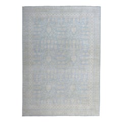 White Wash Peshawar Samarkand Hand Knotted Pure Wool Oriental Rug
