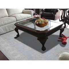 White Wash Peshawar with Karajeh Design Rug
