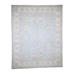 White Wash Peshawar with Karajeh Design Rug