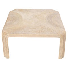 White Wash Reed Square Coffee Center Table