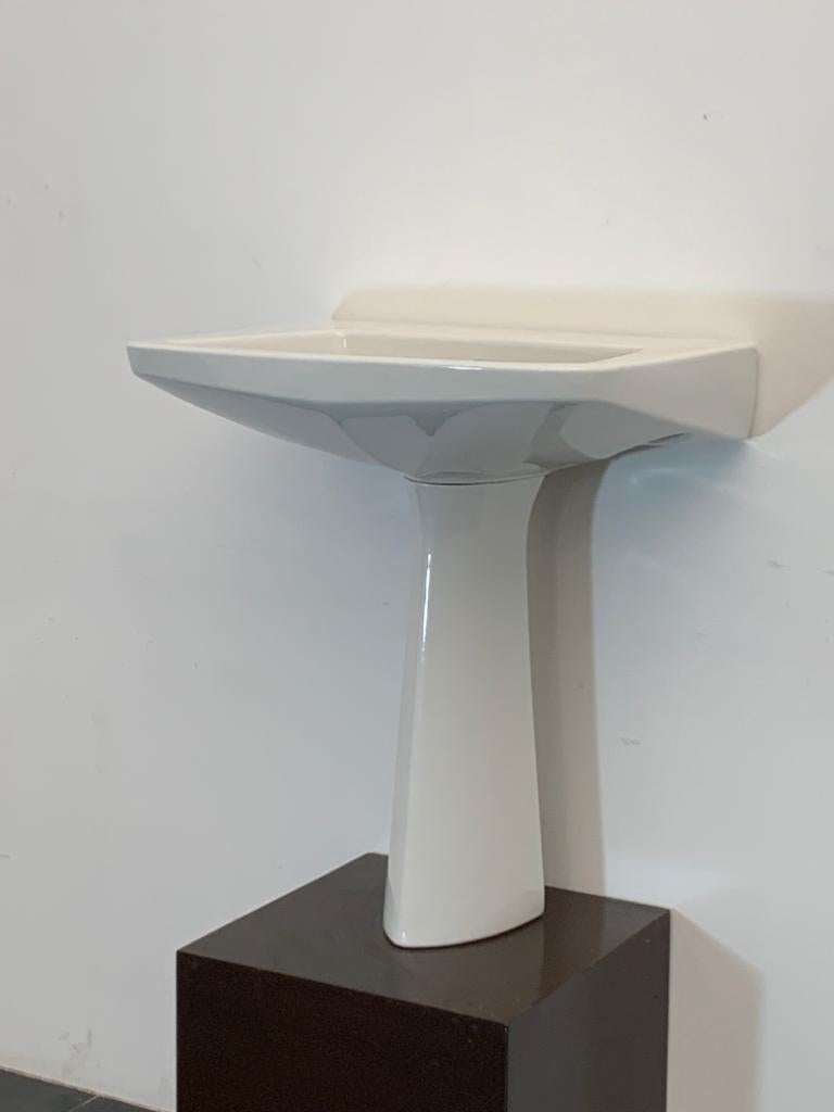 Aquarelle blanche avec colonne unique de Gio Ponti pour Ideal Standard, 1953 5