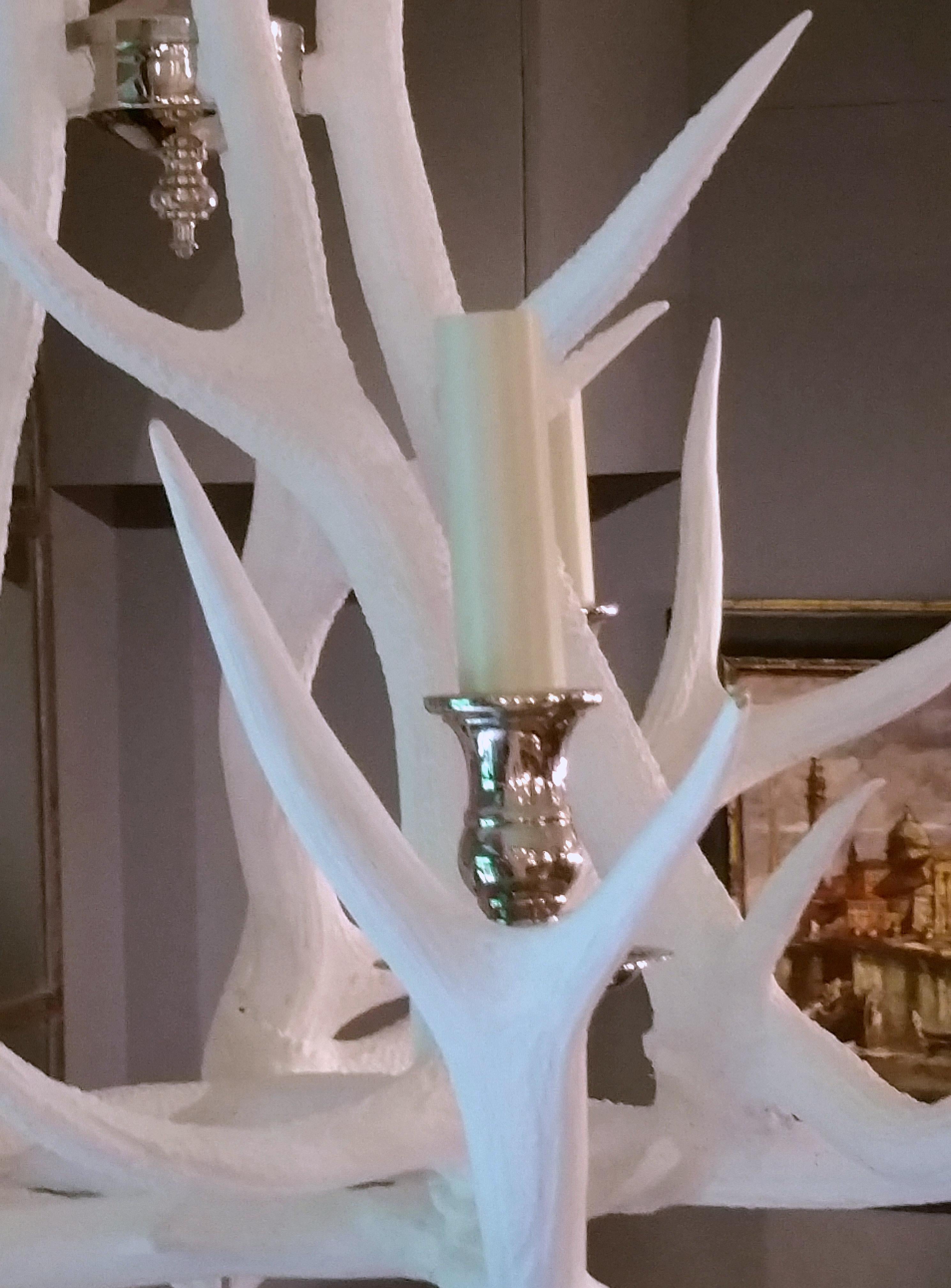 white antler chandelier