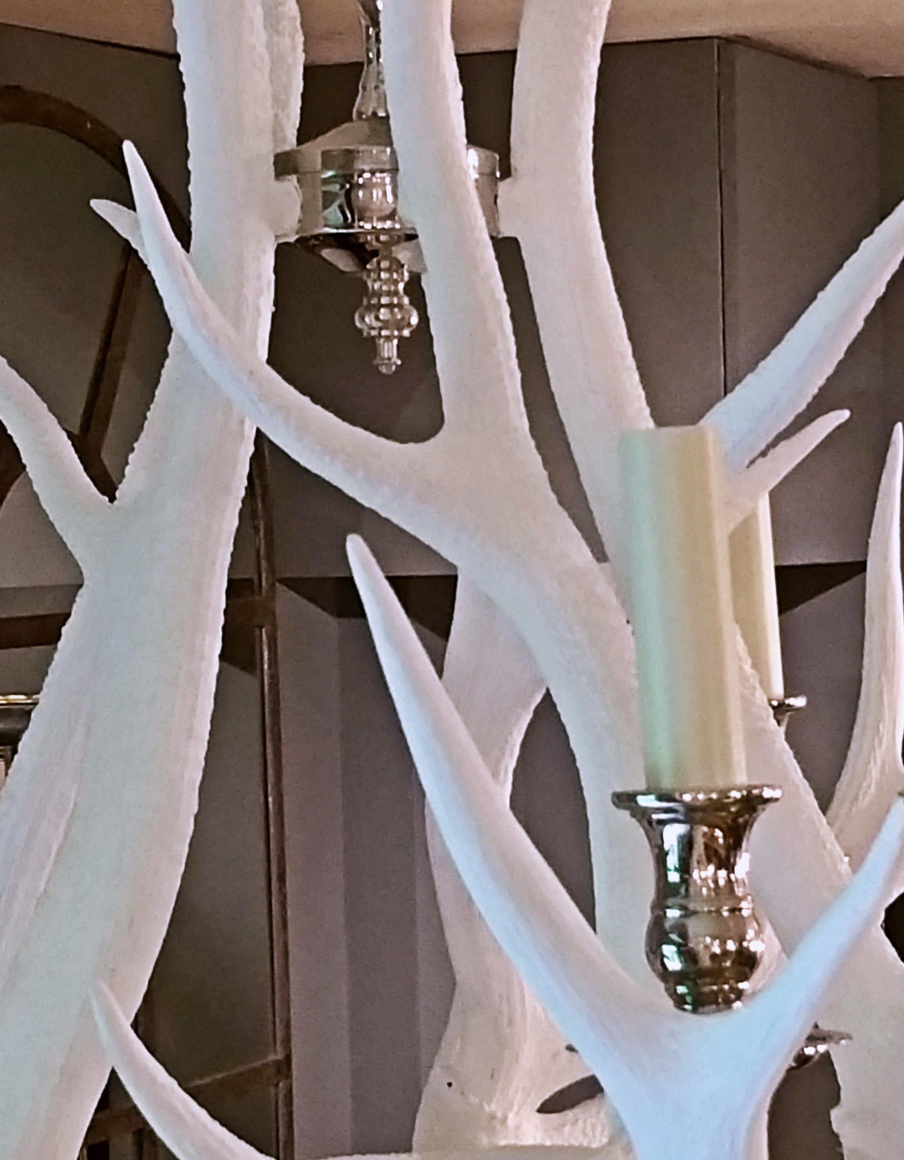 white deer antler chandelier