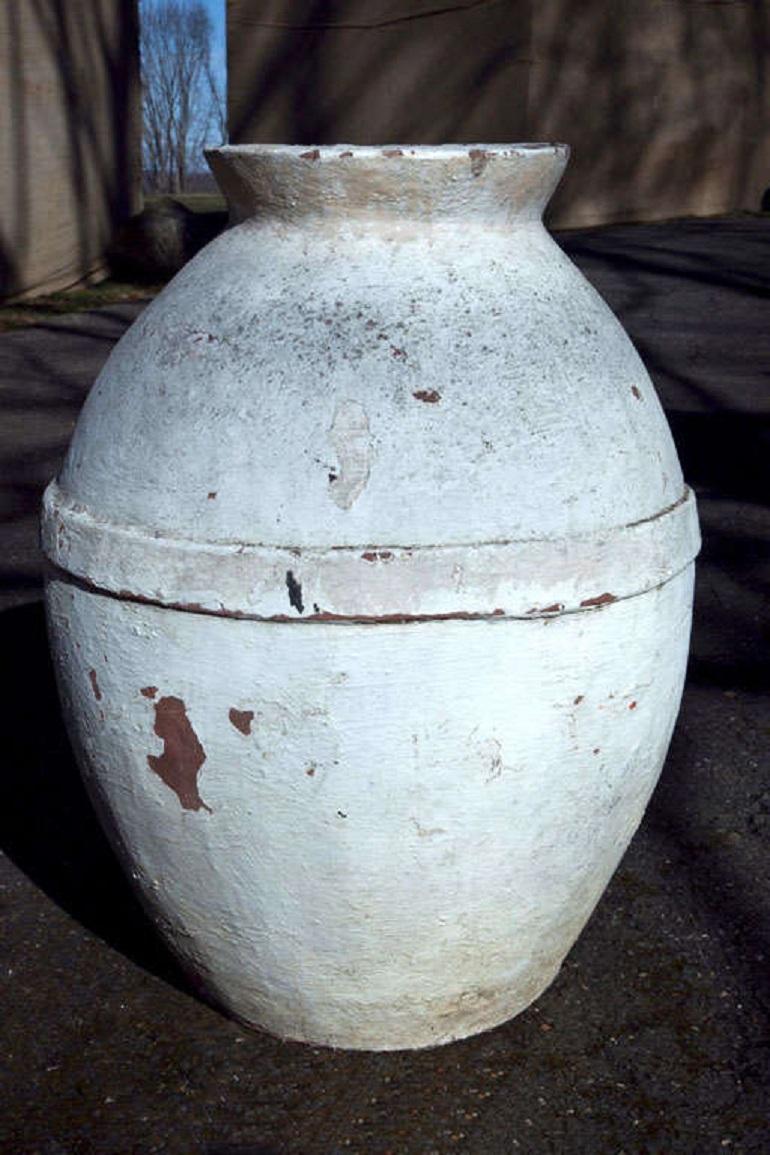 White Washed Cement Storage Jar For Sale 1