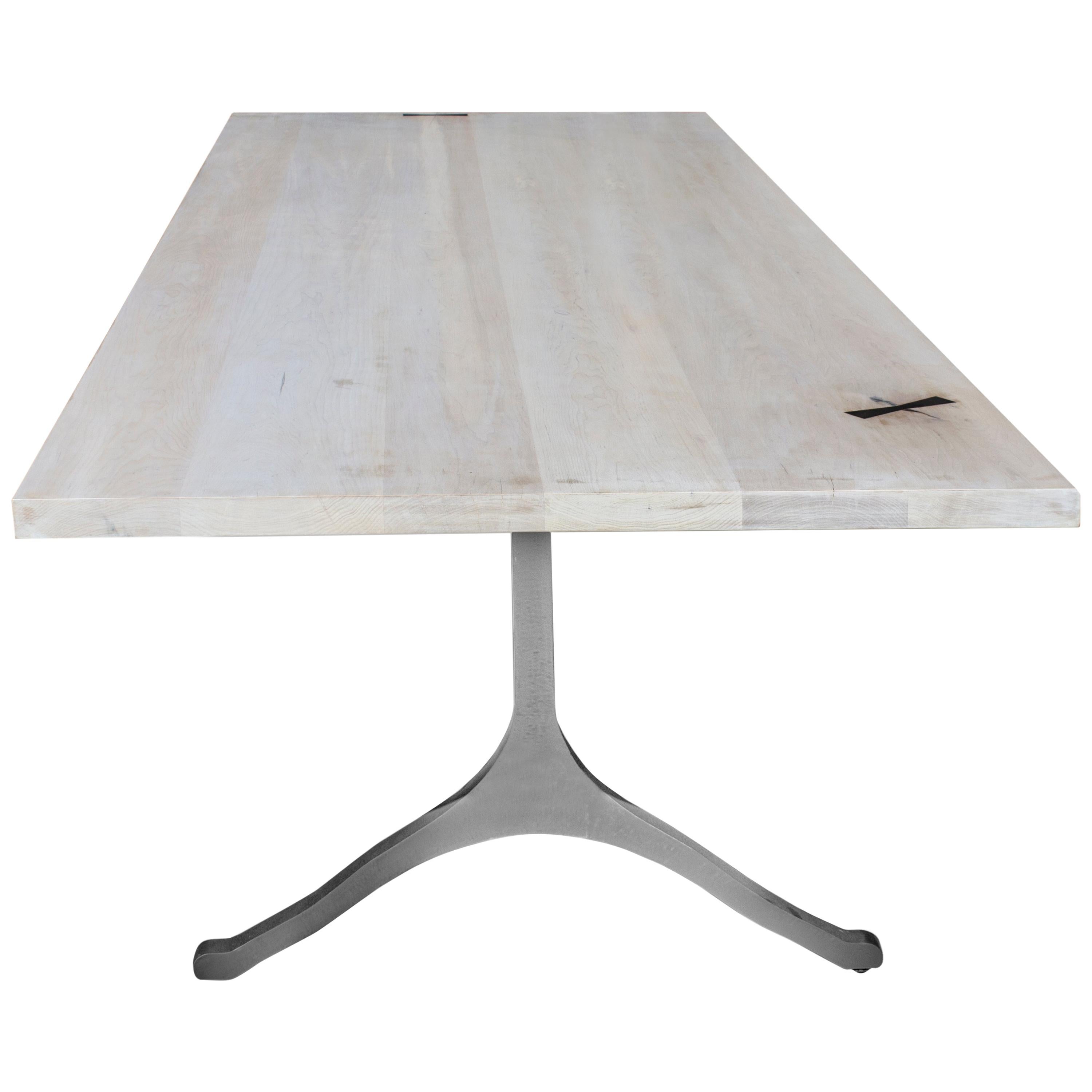 White Washed Maple Wishbone Table by Mark Jupiter For Sale