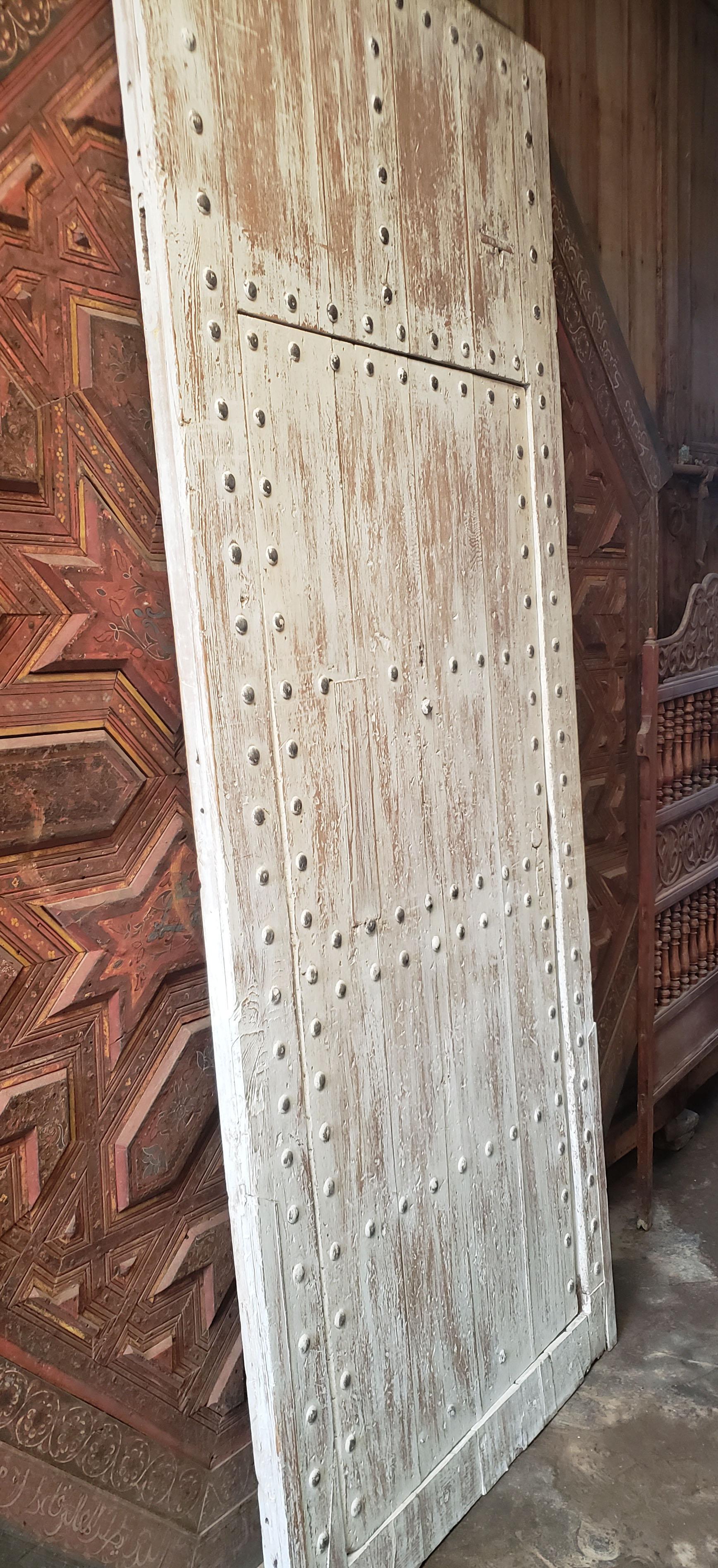 White Washed Moroccan Wooden Door, MD42 1