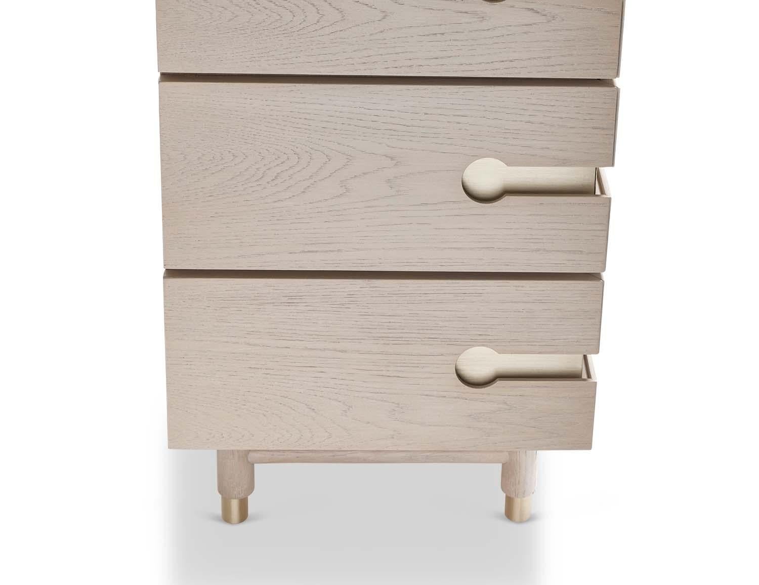 Contemporary White Washed Oak 6-Drawer Niguel Dresser by Lawson-Fenning