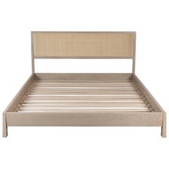 White Washed Oak Caned Bed by Lawson-Fenning, Cal King