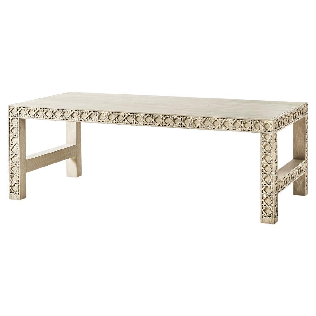 White Washed Oak Coffee Table For Sale