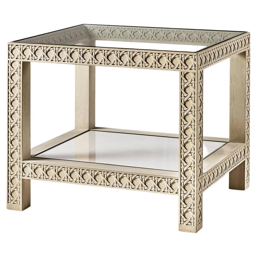 White Washed Oak End Table For Sale