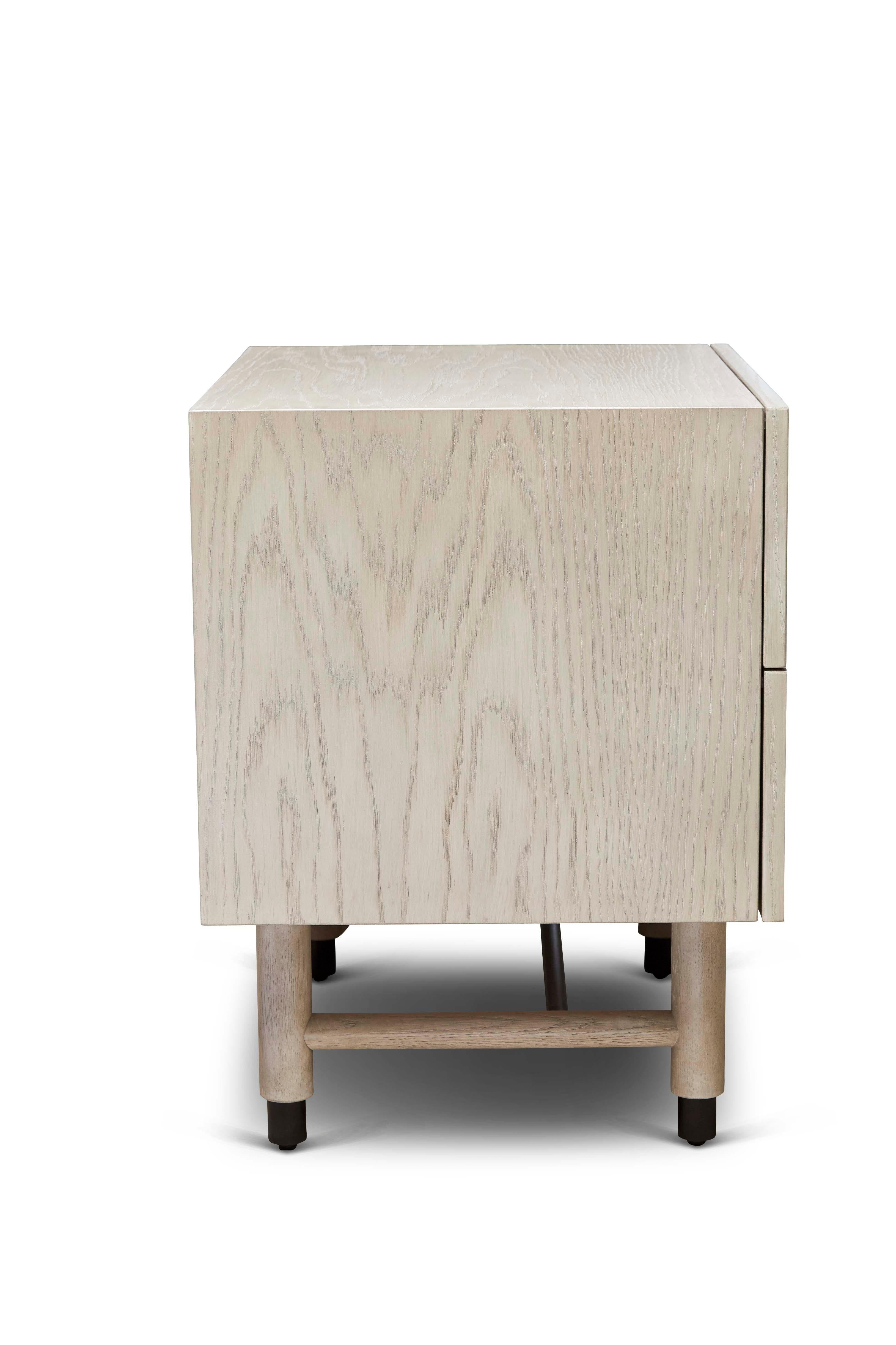 Mid-Century Modern White Washed Oak Niguel Nightstand by Lawson-Fenning