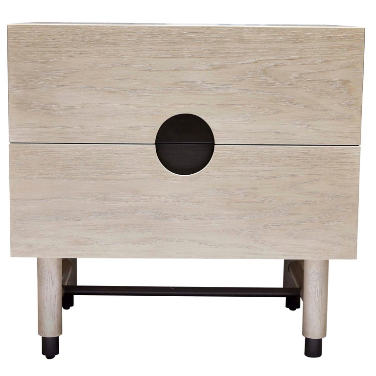 White Washed Oak Niguel Nightstand by Lawson-Fenning For Sale