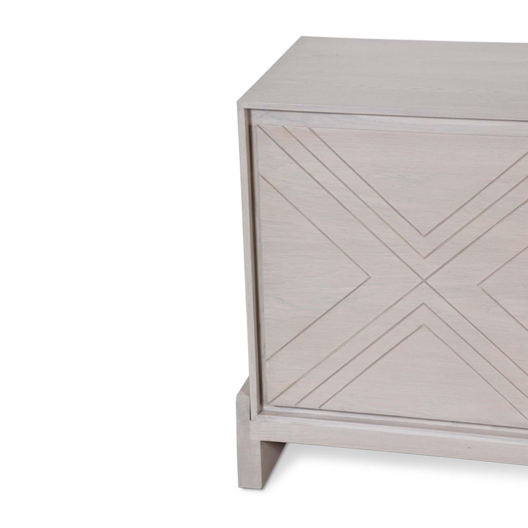 Mid-Century Modern White Washed Oak Platform Cabinet by Lawson-Fenning