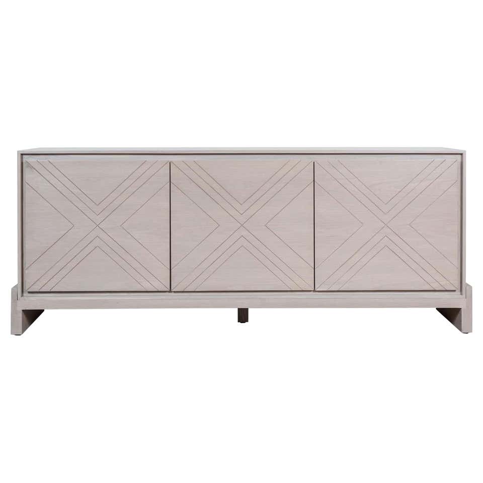 Reeded White Washed Cabinet For Sale at 1stDibs | reeded cabinet ...
