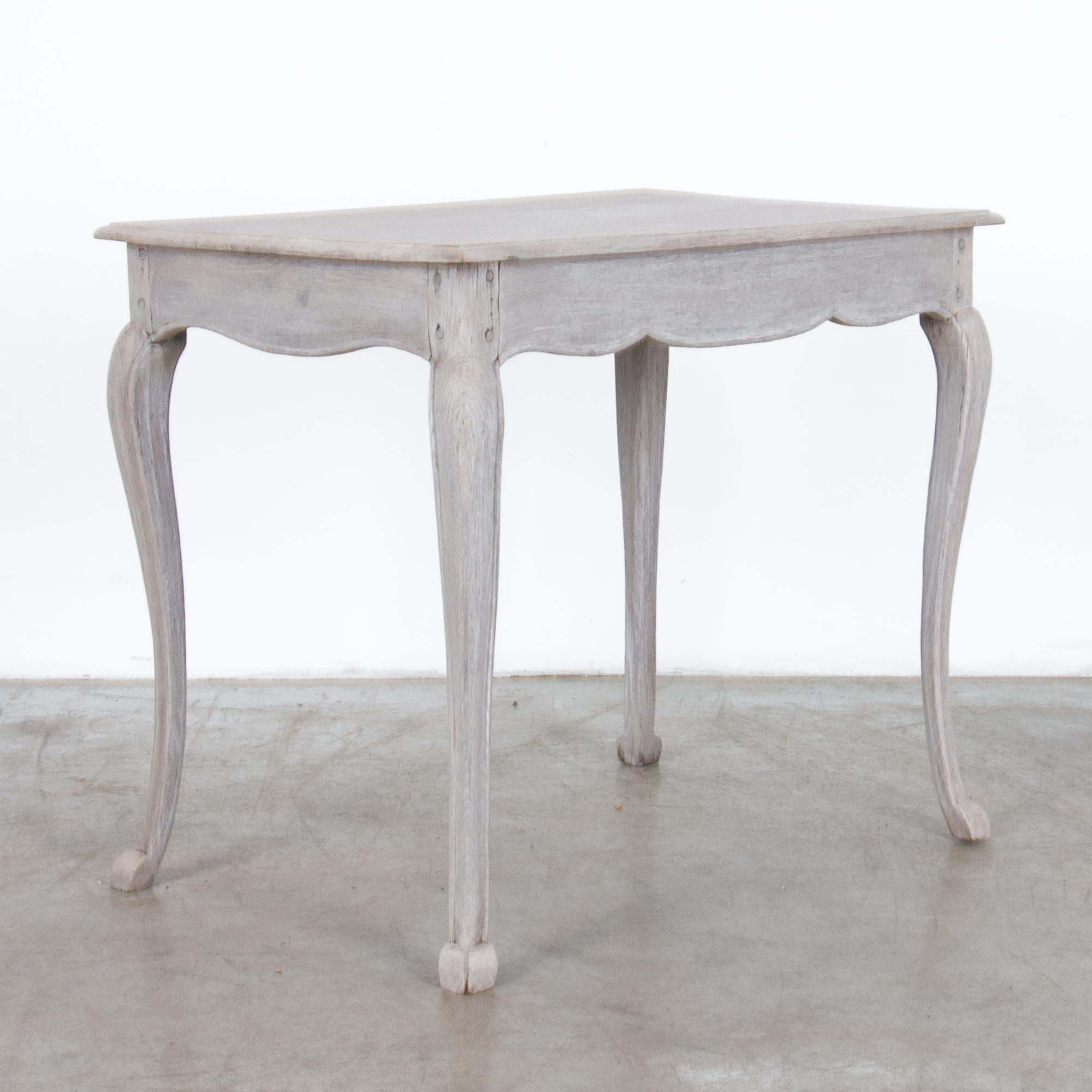 white washed oak side table