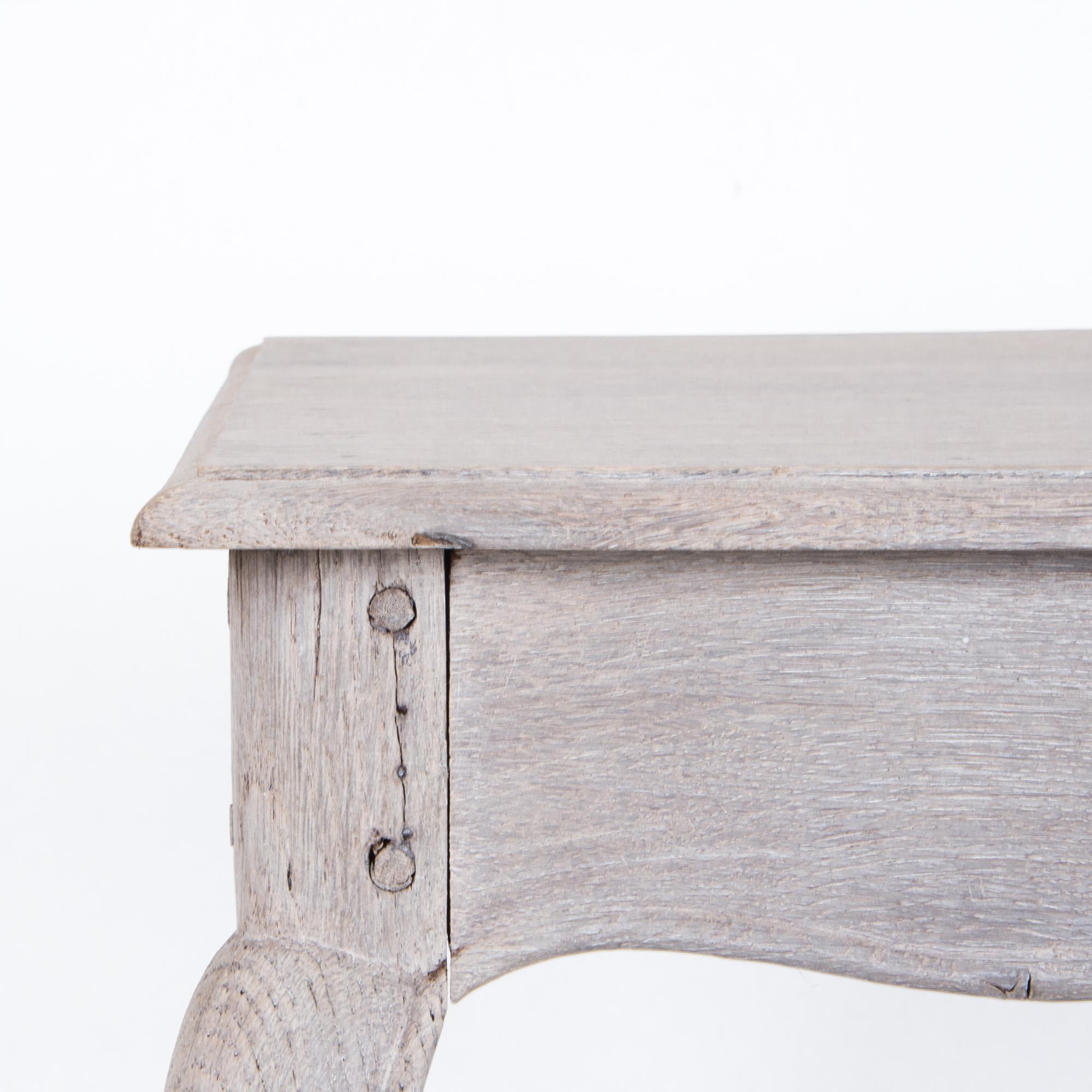 French Provincial White-Washed Oak Side Table