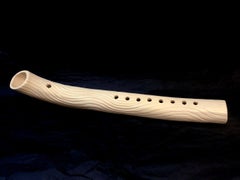 White Wave Hand-Built Contemporary Ceramic Menorah by Re/Press Editions - Large