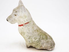White Westie Dog Garden Ornament Reconstituted Stone, English Mid 20th C.