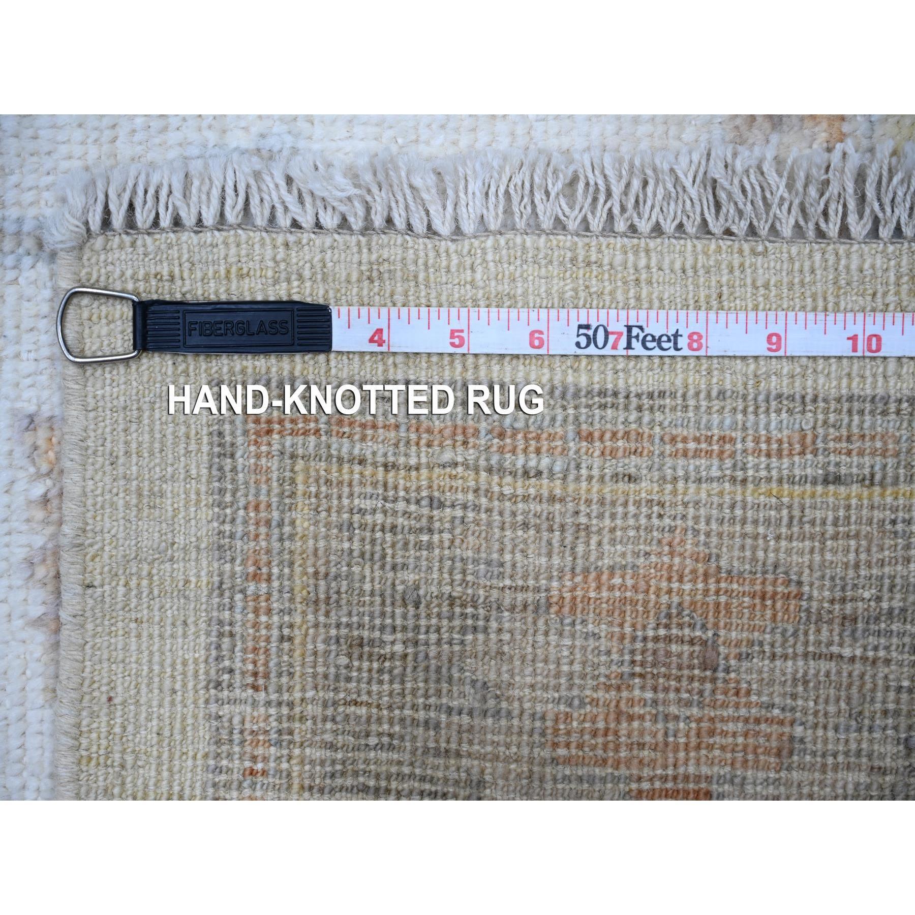 Weiß Whisper Hand geknüpft Wolle Afghan Angora Oushak Orientteppich 9'9