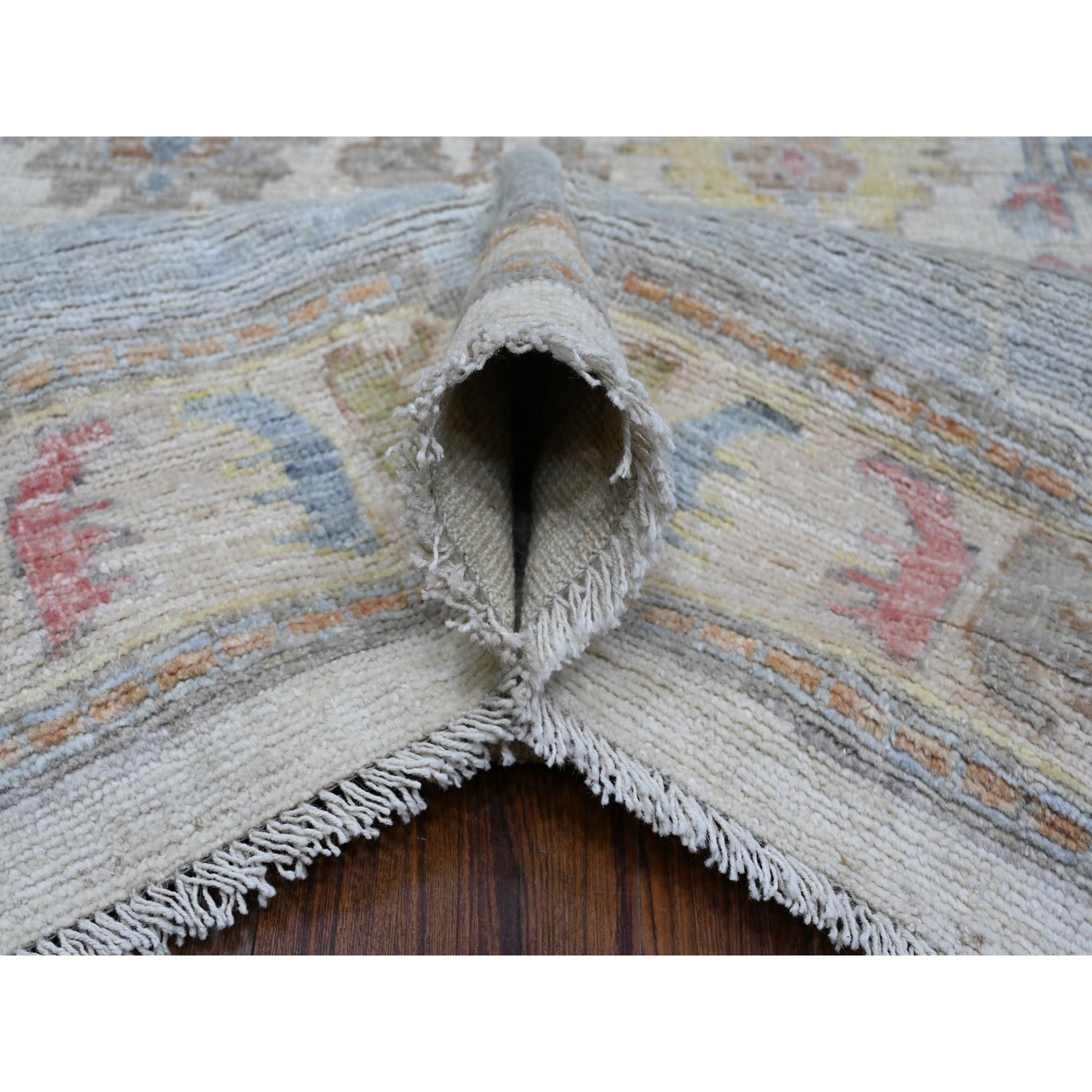 Weiß Whisper Hand geknüpft Wolle Afghan Angora Oushak Orientteppich 9'9